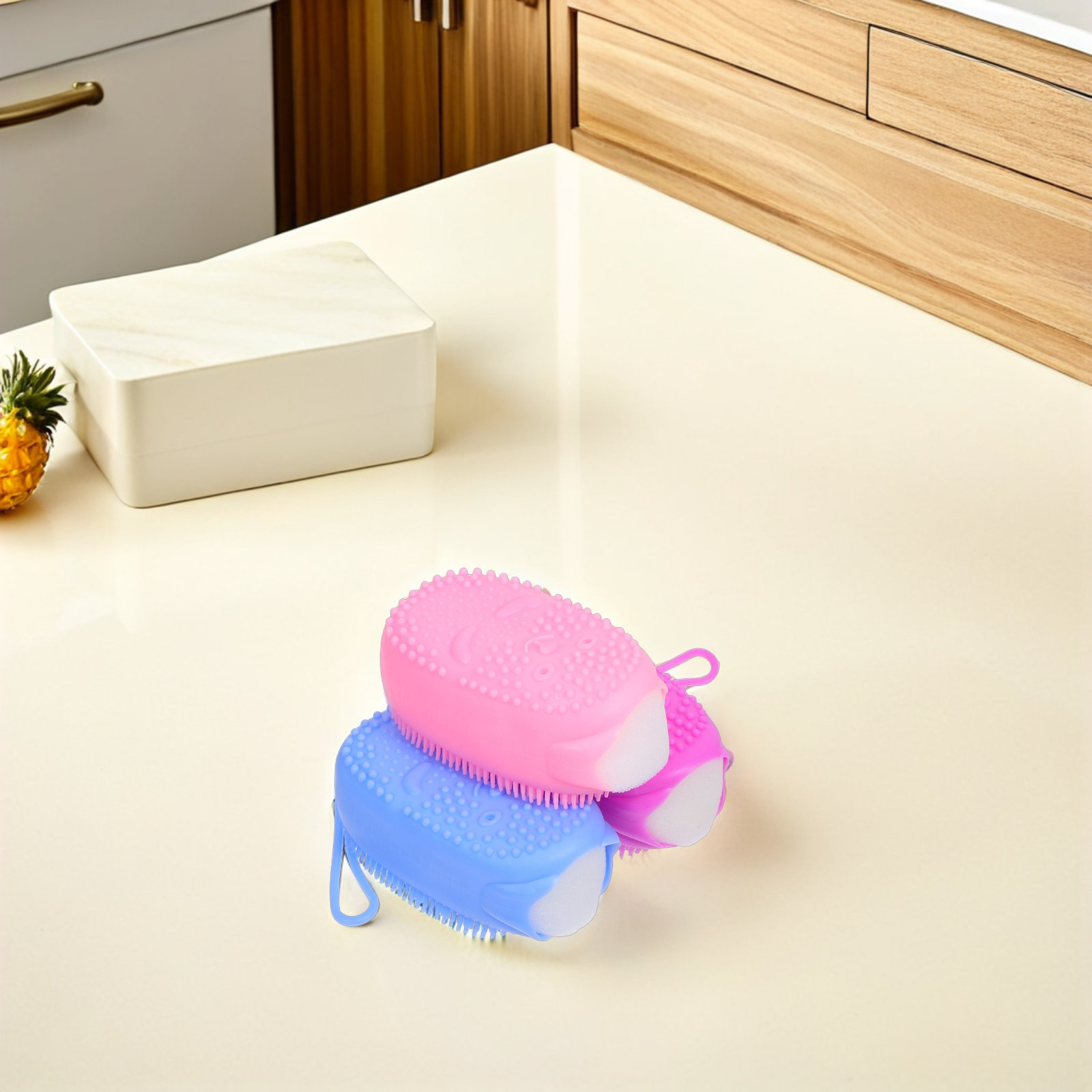 3Pcs Silicone Shower Brush Dua - Body Brush recension och pris