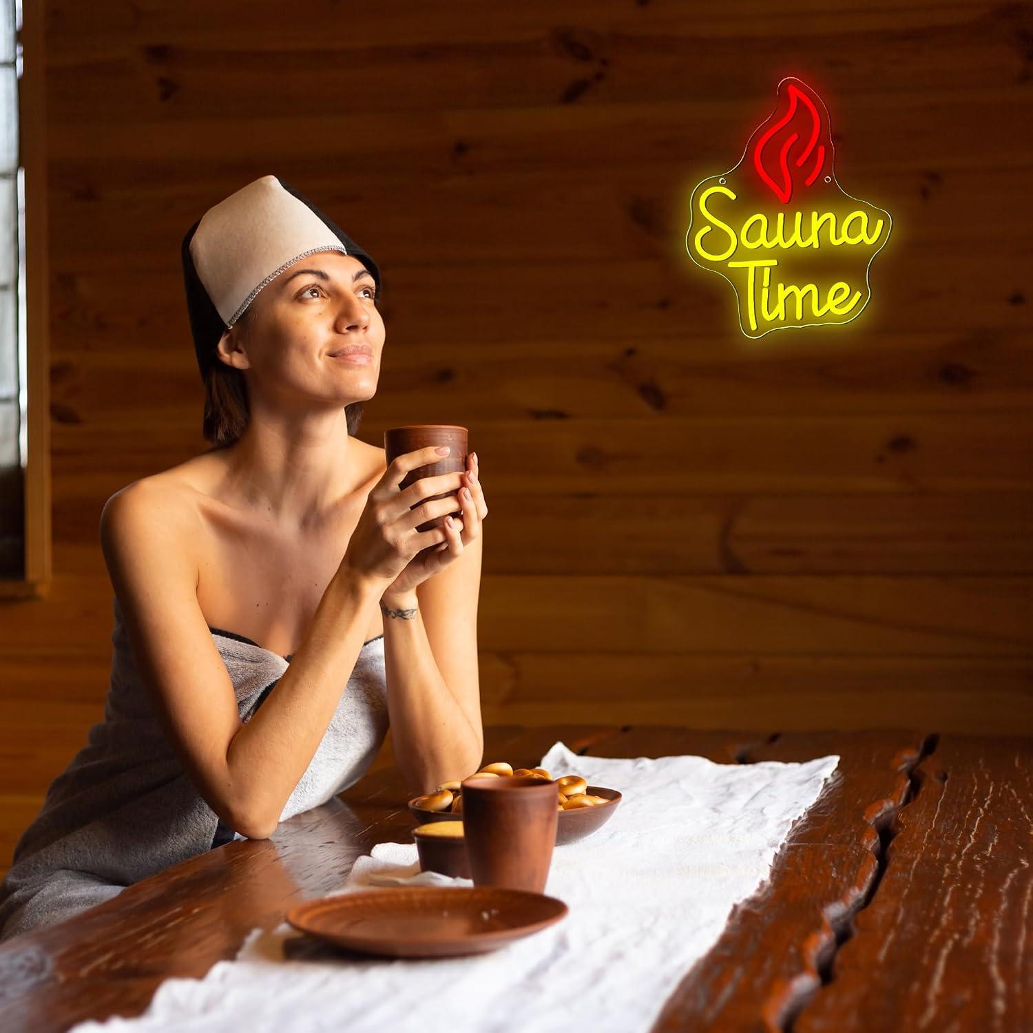 Sauna Time Neon Sign USB LED L - Spa Wellness Gym recension och pris