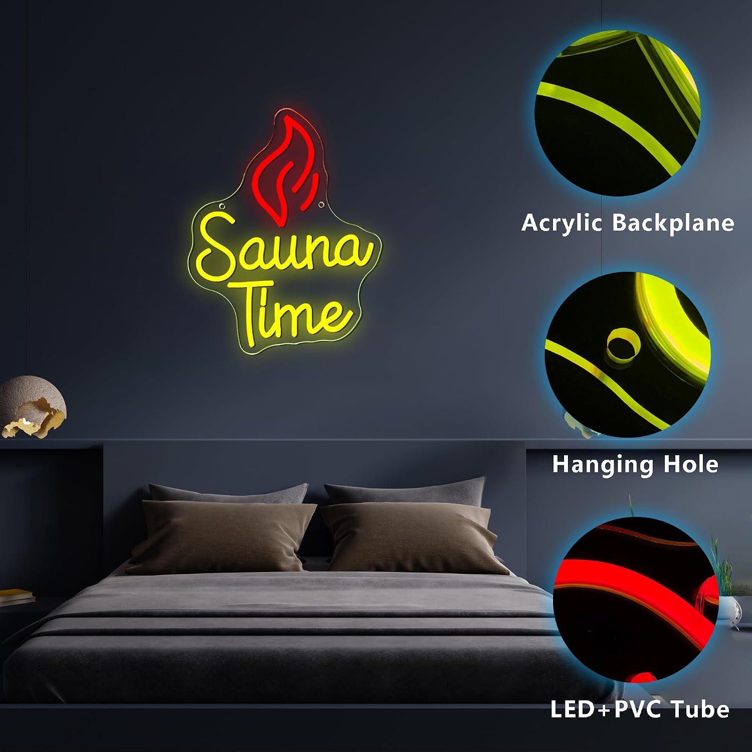 Sauna Time Neon Sign USB LED L - Spa Wellness Gym recension och pris