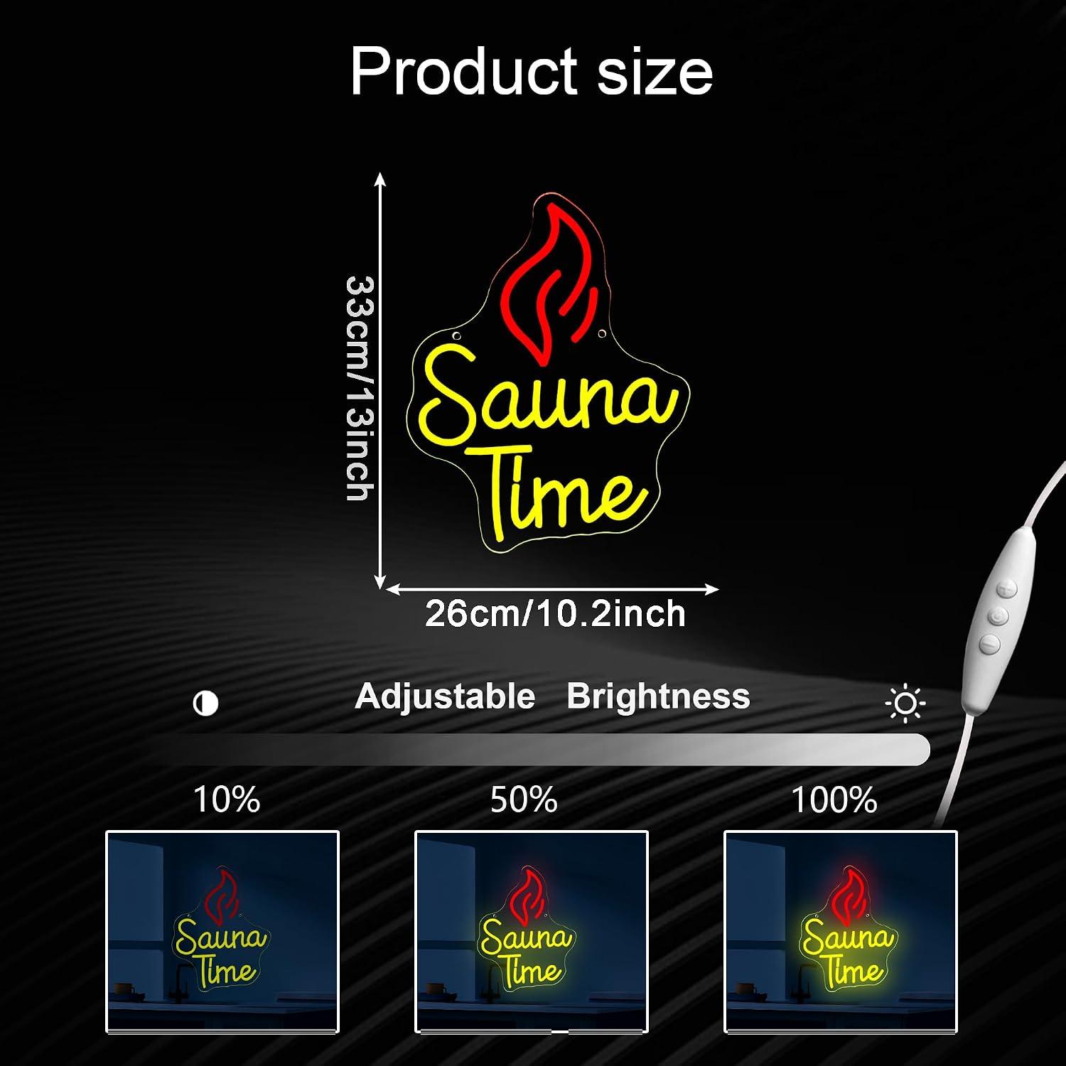 Sauna Time Neon Sign USB LED L - Spa Wellness Gym recension och pris